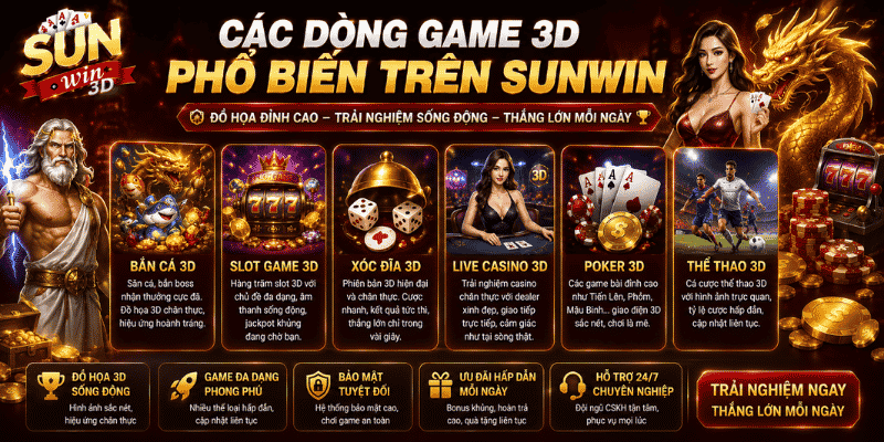 Các dòng game 3D phổ biến trên Sunwin