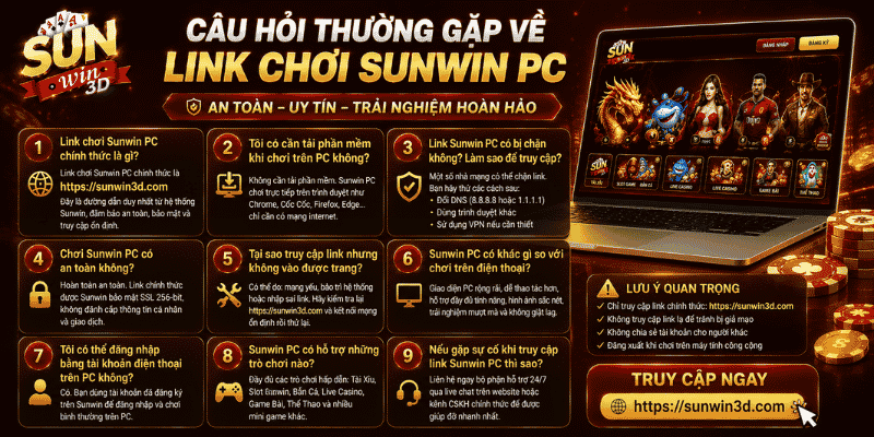 Câu hỏi thường gặp về link chơi Sunwin PC