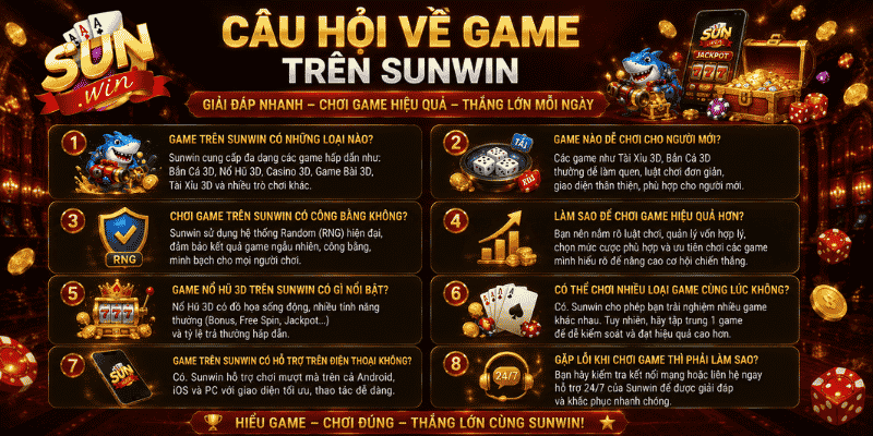 Câu hỏi về game trên Sunwin
