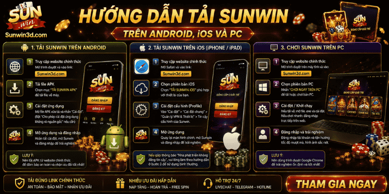 Hướng dẫn tải Sunwin trên Android iOS và PC