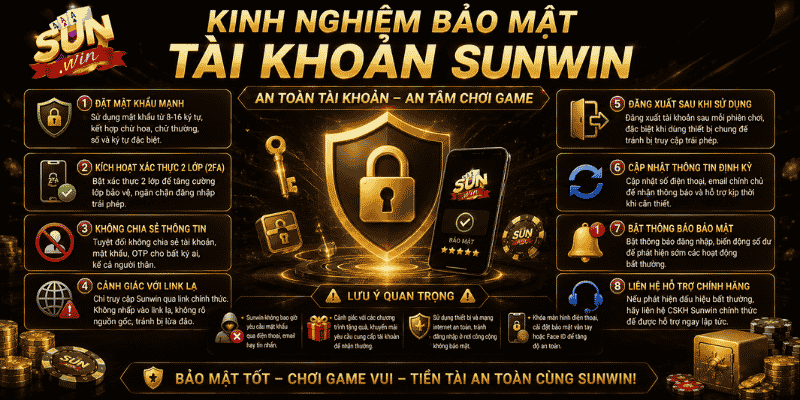 Kinh nghiệm bảo mật tài khoản Sunwin