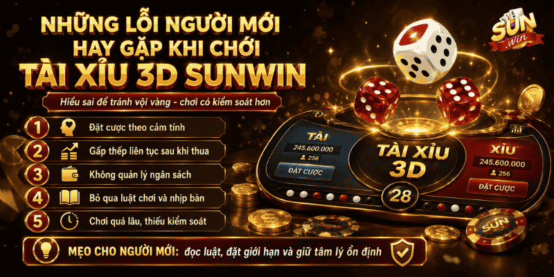 Những lỗi người mới hay gặp khi chơi tài xỉu 3D Sunwin