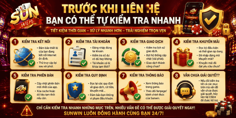 Trước khi liên hệ bạn có thể tự kiểm tra nhanh