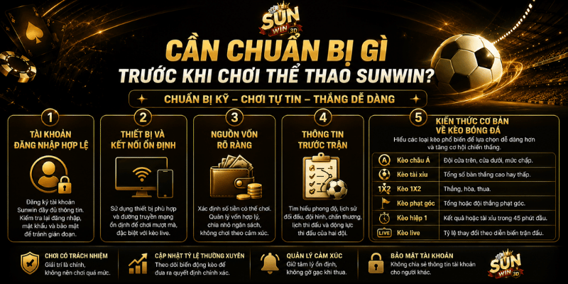 Cần chuẩn bị gì trước khi chơi thể thao Sunwin?